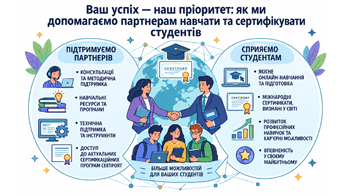 Ваш успіх — наш пріоритет: як ми допомагаємо партнерам навчати та сертифікувати студентів